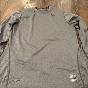 Nike Men's Gray Dri-FIT Long Sleeve Shirt